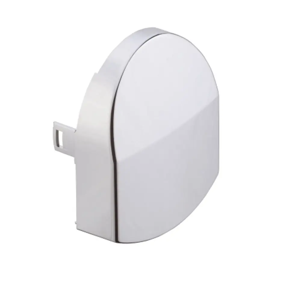 Edelstahl-Abdeckung mit runder Form, die an der Wand montiert wird. Produkt von Hansgrohe, geeignet für verschiedene Anwendungen in Badezimmern.